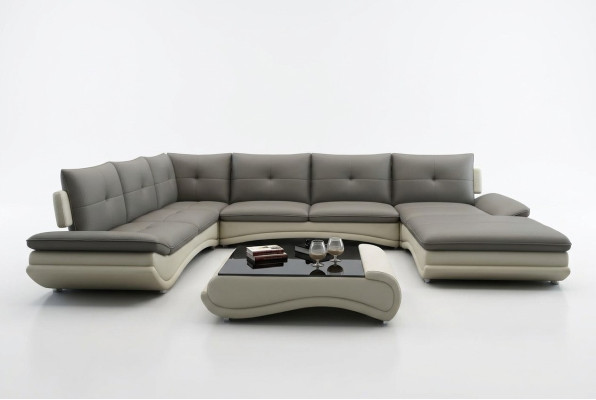 Skórzana sofa XXL w kształcie litery U, sofa do salonu, duża skórzana kanapa, sofy