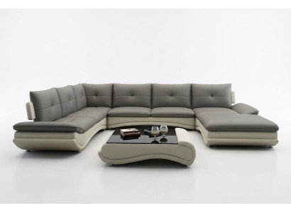 Skórzana sofa XXL w kształcie litery U, sofa do salonu, duża skórzana kanapa, sofy
