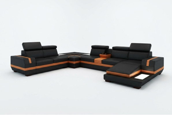 Skórzana Sofa Kanapa Żywy krajobraz Kształt U Design Nowoczesna Sofa Narożnik Sofas Design 5099