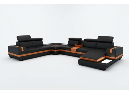 Skórzana Sofa Kanapa Żywy krajobraz Kształt U Design Nowoczesna Sofa Narożnik Sofas Design 5099