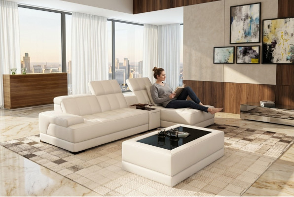 Skórzana sofa Narożnikowa kanapa Sofa Kanapa Podkładka Narożnik Ustawić L Kształt XXL Duże Sofy