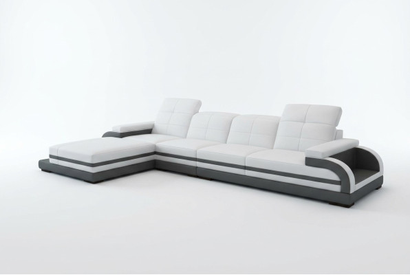 Skórzana Sofa Kanapa Żywy krajobraz L-Shape Design Nowoczesna Sofa Narożnikowa kanapa Sofy