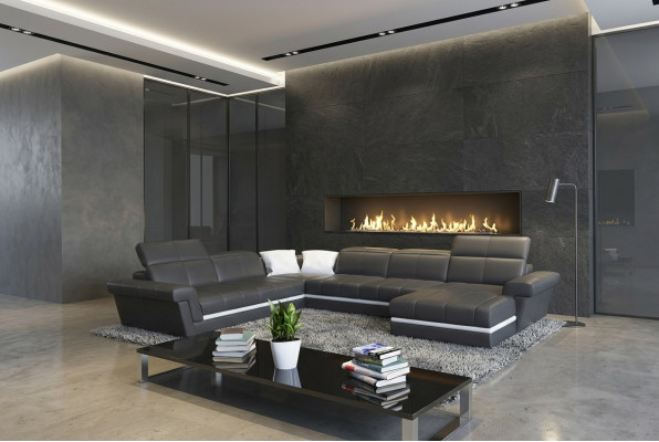 Skórzana Sofa Kanapa Żywy krajobraz Kształt U Design Nowoczesne Sofy Kanapy