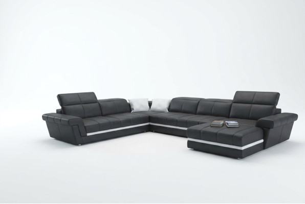 Skórzana Sofa Kanapa Żywy krajobraz Kształt U Design Nowoczesne Sofy Kanapy