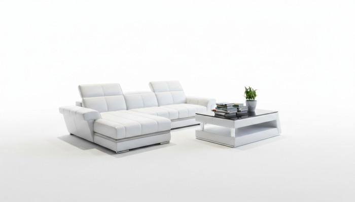 Skórzana sofa sofa kanapa Podkładka Żywy krajobraz Designerska skórzana sofa w kształcie litery L