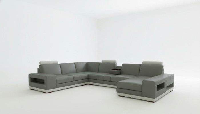 Skórzana sofa kanapa Żywy krajobraz Kształt U Design Modern Sofa 5154