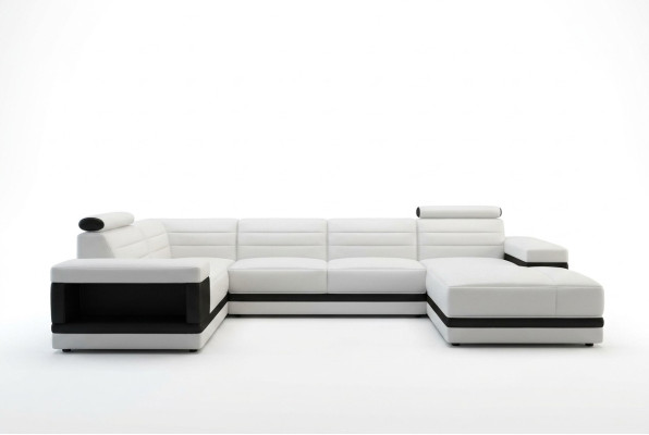 Skórzana sofa kanapa Żywy krajobraz Narożnikowa kanapa Kształt U Design Modern Sofa