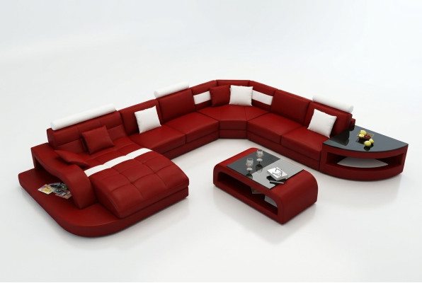 Luksusowa projektantka Narożnikowa kanapa skórzana sofa kanapa Podkładka Żywy krajobraz Skóra