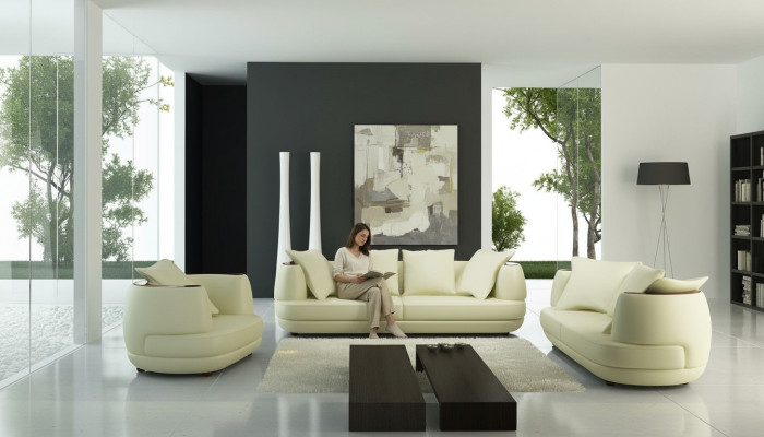 Luksusowy zestaw sofowy Classic Skóra Couch Podkładka Siedziba Zestaw Sofa