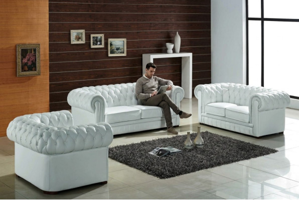 Chesterfield Zestaw sofowy Klasyczny zestaw wypoczynkowy Wonzimmer Couch Podkładka Ustawić