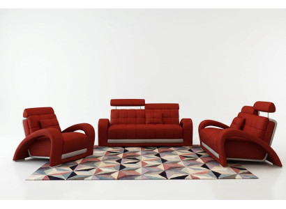 Skóra Sofa Zestaw sofowy Salon Obcios Zestaw kanap Siedziba Sofy
