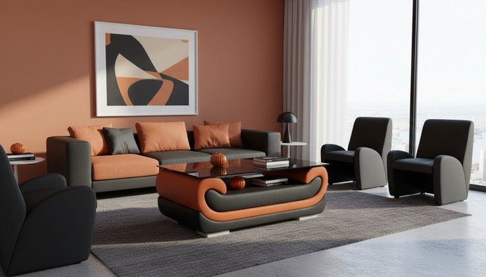 Świetny designerski stolik szklany tapicerowany stolik boczny do salonu Tabela