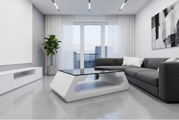 Sofa stolik projekt salon Szkło Skóra Kanapa Sofa Tabela Side Kawowa