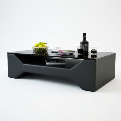 Sofa stolik projekt Tabela salon Szkło Skóra sofa boczna kanapa kawowa