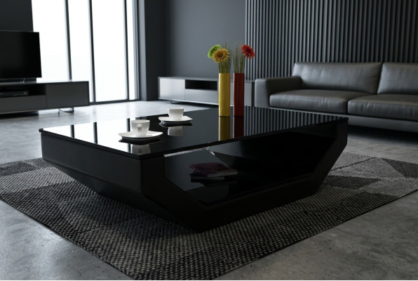 Design Space Luksusowa Skóra Szklany Stolik Do Salonu Sofa Tabela Stoliki boczne