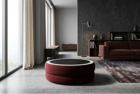 Okrągły Okrągły Wonzimmer Szkło Tablica Podkładka Boczna Nowoczesny Skórzany Stolik Sofa