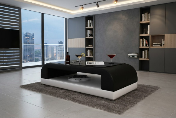 Sofa stolik Szkło Design stolik kawowy Tabela salon Skóra kanapa boczna sofa