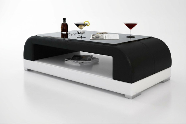 Sofa stolik Szkło Design stolik kawowy Tabela salon Skóra kanapa boczna sofa