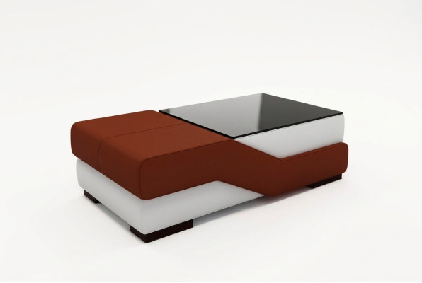 Designerski stolik szklany Tabela Podkładka Nowoczesna skórzana kanapa do salonu Sofa
