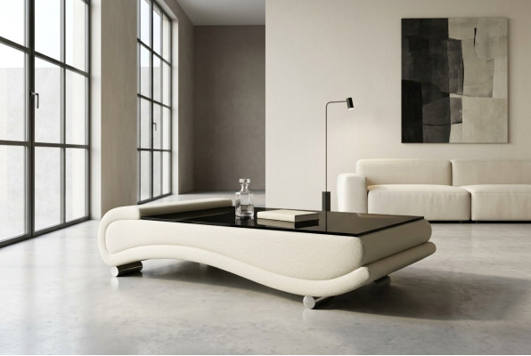 stolik kawowy Tabela Podkładka Design Szklany stolik boczny Skóra Sofa Kanapa stoły