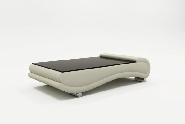 stolik kawowy Tabela Podkładka Design Szklany stolik boczny Skóra Sofa Kanapa stoły