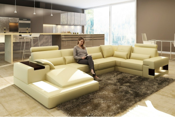 Nowoczesna projektantka Narożnikowa kanapa U Shape Żywy krajobraz Couch Sofy Podkładka