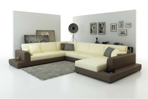 Żywy krajobraz Pokój dzienny Narożnikowa kanapa Skóra Sofa Kanapa Podkładka Siedziba