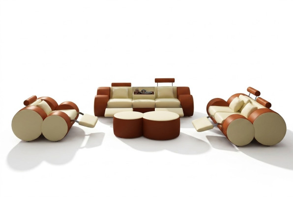 Designerska Podkładka Zestaw sofowy Zestaw XXL Skórzana Sofa Kanapa 3+2+1 Nowoczesna Sofa Sofy