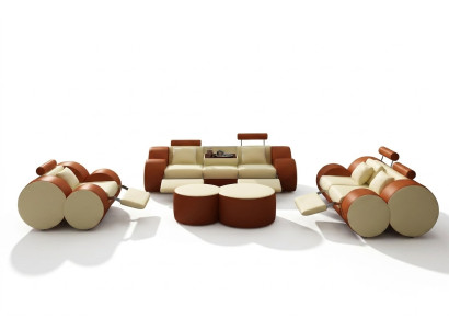 Designerska Podkładka Zestaw sofowy Zestaw XXL Skórzana Sofa Kanapa 3+2+1 Nowoczesna Sofa Sofy