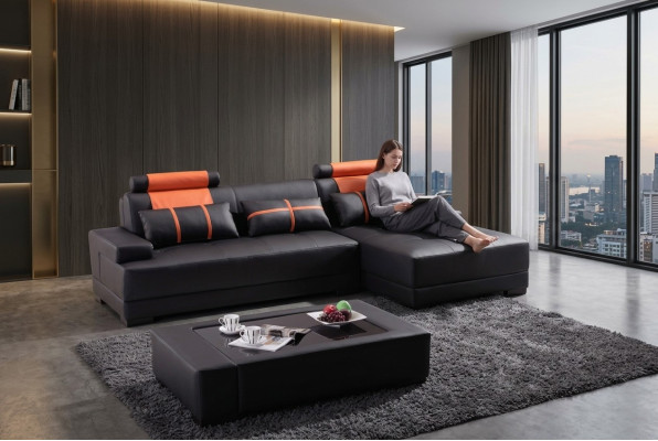 Designerska Podkładka Skórzana Sofa Kanapa W Kształcie L Nowoczesna Sofa Sofy Kanapy