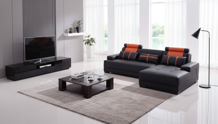 Designerska Podkładka Skórzana Sofa Kanapa W Kształcie L Nowoczesna Sofa Sofy Kanapy