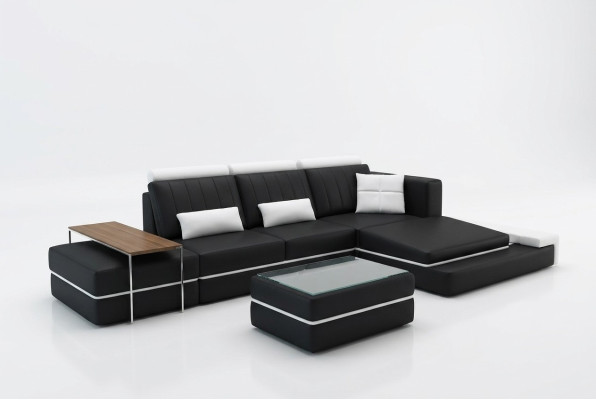 Nowoczesny salon Narożnikowa kanapa Podkładka Narożnik skórzana sofa Ustawić w kształcie litery L
