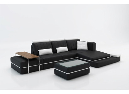 Nowoczesny salon Narożnikowa kanapa Podkładka Narożnik skórzana sofa Ustawić w kształcie litery L
