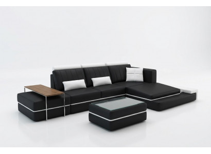 Nowoczesny salon Narożnikowa kanapa Podkładka Narożnik skórzana sofa Ustawić w kształcie litery L