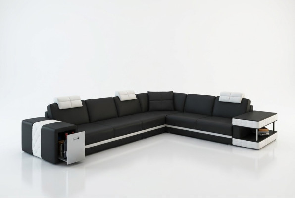 Skórzana sofa sofa podkładka narożna siedziba zestaw narożny salon