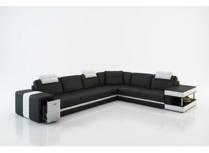Skórzana sofa sofa podkładka narożna siedziba zestaw narożny salon