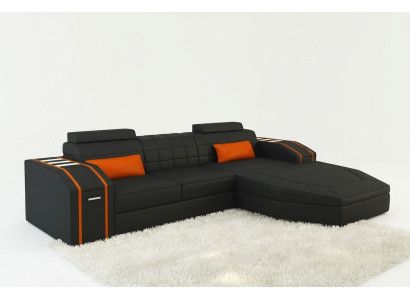 Podświetlana Sofa do Salonu Skórzana Sofa Narożnik Kanapa Żywy krajobraz Big