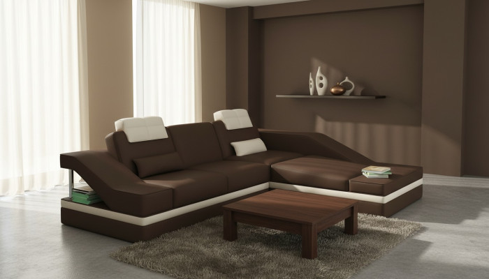 Nowoczesna skórzana sofa Narożnikowa kanapa w kształcie litery L Podkładka Siedziba Narożnik Sofa Kanapy