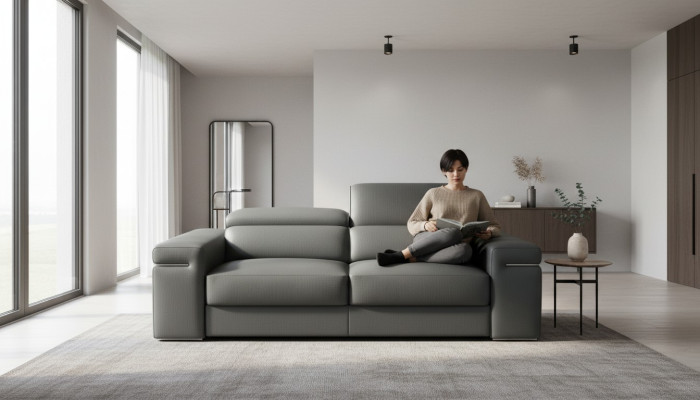 Sofa skórzana kanapa Żywy krajobraz Ustawić Design Nowoczesny Zestaw sofowy 3+2+1 sofy 8020