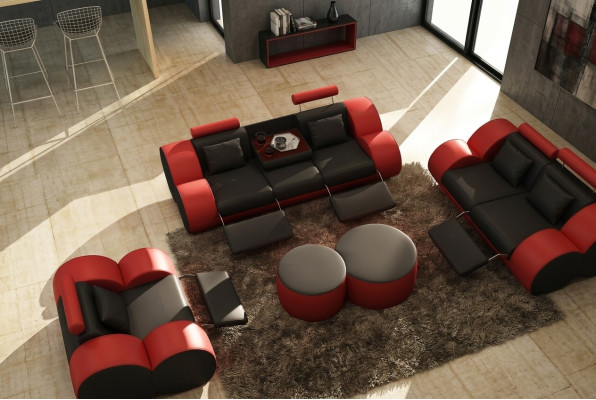 3 miejsce do siedzenia Sofa wielofunkcyjna Designer Skóra Couch Podkładka Ustawić Sofy