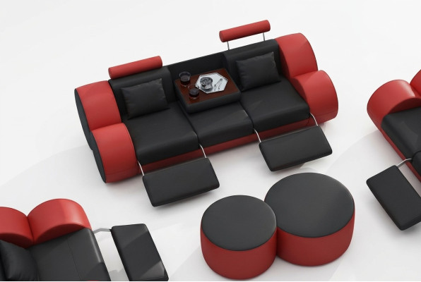 3 miejsce do siedzenia Sofa wielofunkcyjna Designer Skóra Couch Podkładka Ustawić Sofy