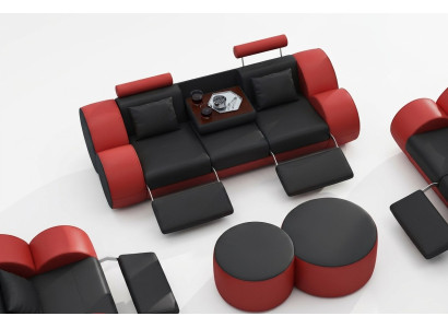 3 miejsce do siedzenia Sofa wielofunkcyjna Designer Skóra Couch Podkładka Ustawić Sofy