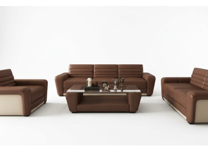 Skórzana Sofa Sofa Kanapa Podkładka Siedziba Kanapy 3+2+1 Kompletny Zestaw Nowoczesny