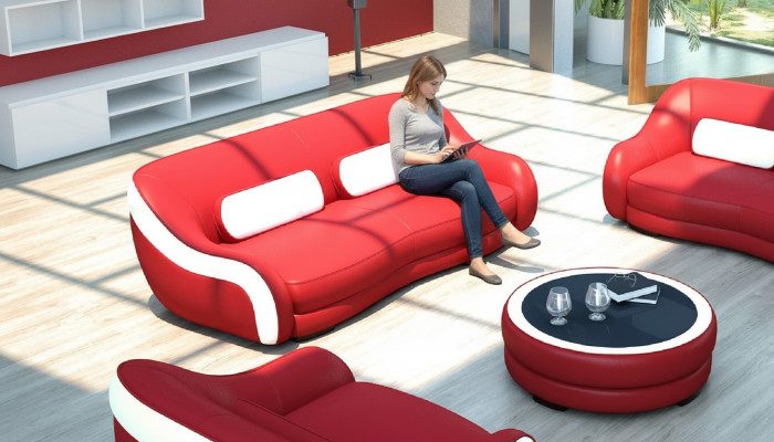 3 miejsce siedzące (ref. 2+1) Sofa Kanapa Podkładka Kanapy Sofy Skóra Siedziba Design