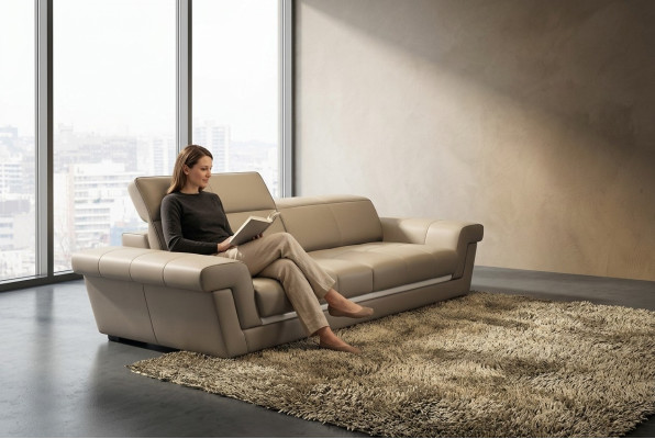 Skórzana sofa kanapa Żywy krajobraz 3 miejsce siedzące Design Modern Sofa 5136_3ER