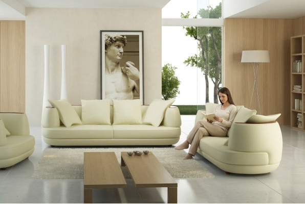Zestaw sofowy Design Couch 3+2 Zestaw Podkładka Skóra Sofa Salon Obcios