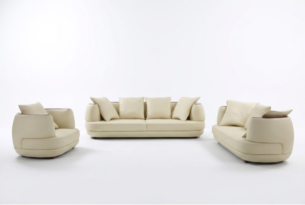Zestaw sofowy Design Couch 3+2 Zestaw Podkładka Skóra Sofa Salon Obcios