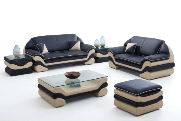 Skórzana sofa Couch Żywy krajobraz 3+2 miejsce do siedzenia Design Sofa Classic Ustawić