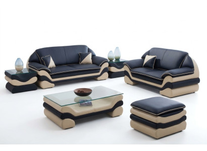 Skórzana sofa Couch Żywy krajobraz 3+2 miejsce do siedzenia Design Sofa Classic Ustawić