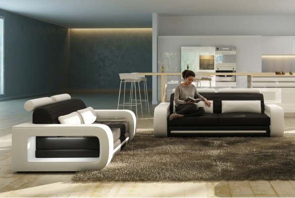 Skórzana sofa Couch Żywy krajobraz 3+2 miejsce do siedzenia Design Modern Sofa Zestaw sofowy